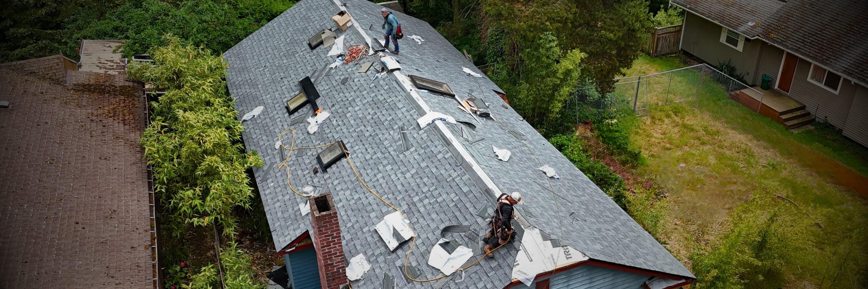 Nearly completed roof installation on a Seattle-area home
